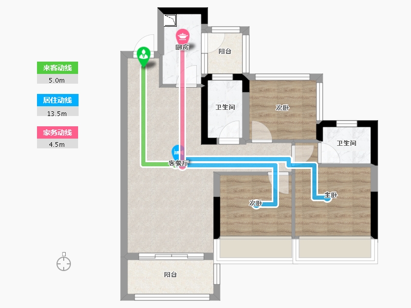 四川省-遂宁市-和喜・公园里-64.23-户型库-动静线