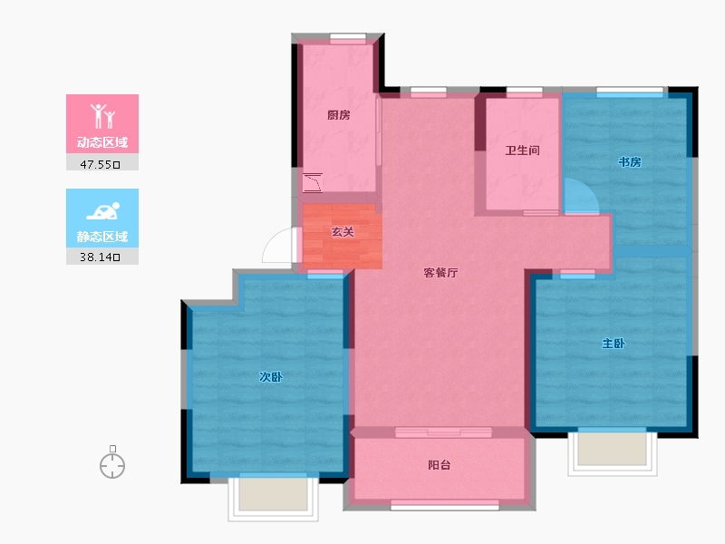 山东省-青岛市-仙山花园-75.93-户型库-动静分区