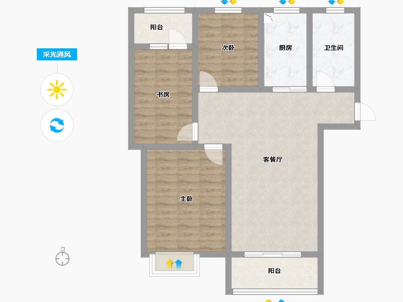 山东省-临沂市-傅屯嘉园-88.12-户型库-采光通风