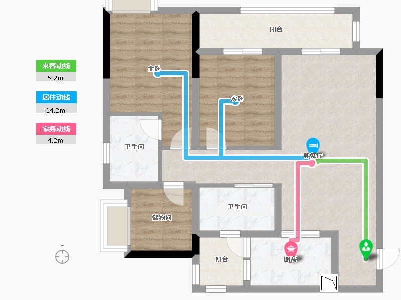 重庆-重庆市-重庆融创文旅城-78.02-户型库-动静线