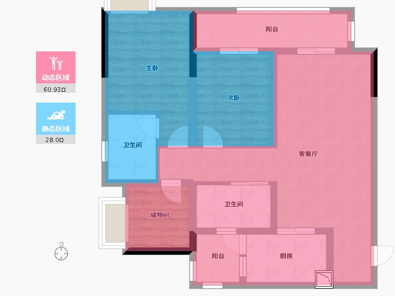 重庆-重庆市-重庆融创文旅城-78.02-户型库-动静分区