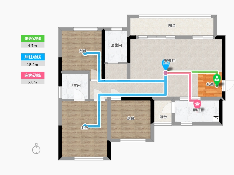 四川省-宜宾市-正黄・翡翠堂-85.85-户型库-动静线