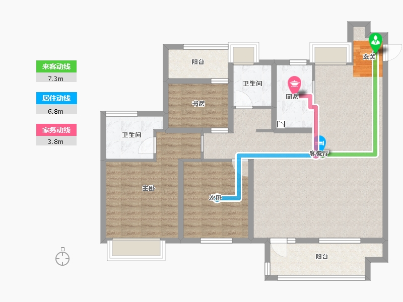 江苏省-南通市-融创荣润时代壹号-108.00-户型库-动静线