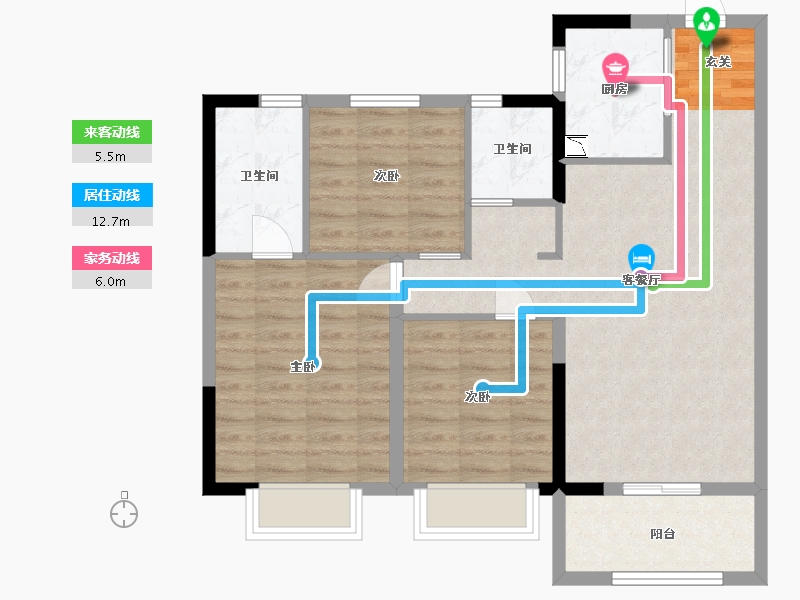 云南省-大理白族自治州-大华・锦绣华城-80.01-户型库-动静线