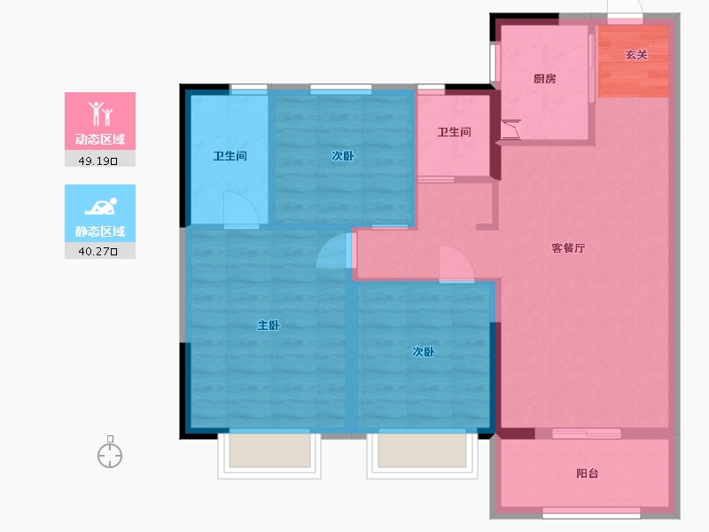 云南省-大理白族自治州-大华・锦绣华城-80.01-户型库-动静分区