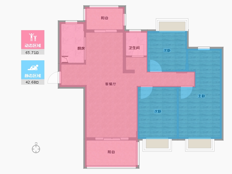 湖北省-宜昌市-梅岭馨语-98.00-户型库-动静分区