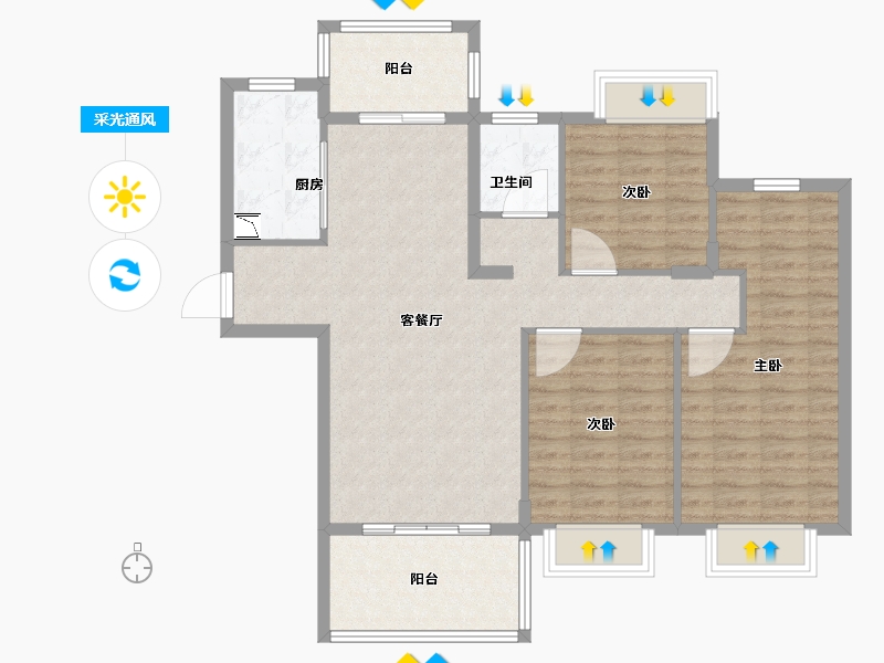 湖北省-宜昌市-梅岭馨语-98.00-户型库-采光通风