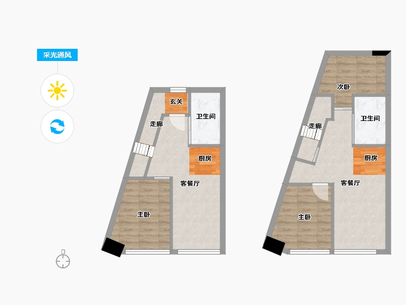 浙江省-杭州市-越秀招商云悦湾-70.97-户型库-采光通风