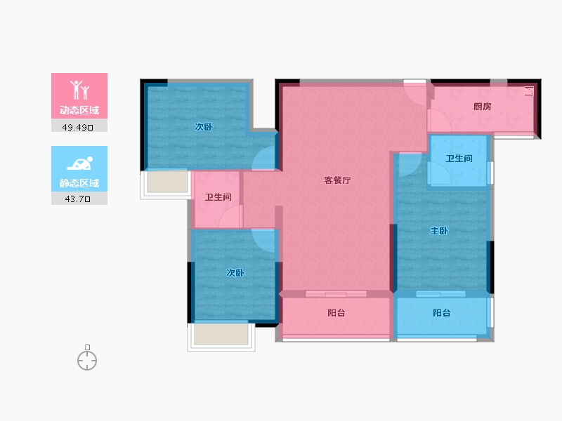 湖北省-恩施土家族苗族自治州-建始・众信・悦融湾-82.89-户型库-动静分区