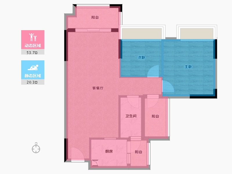 广东省-中山市-优越香格里-65.83-户型库-动静分区