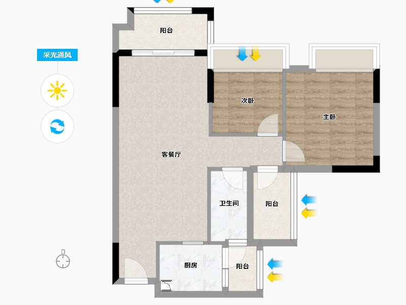 广东省-中山市-优越香格里-65.83-户型库-采光通风