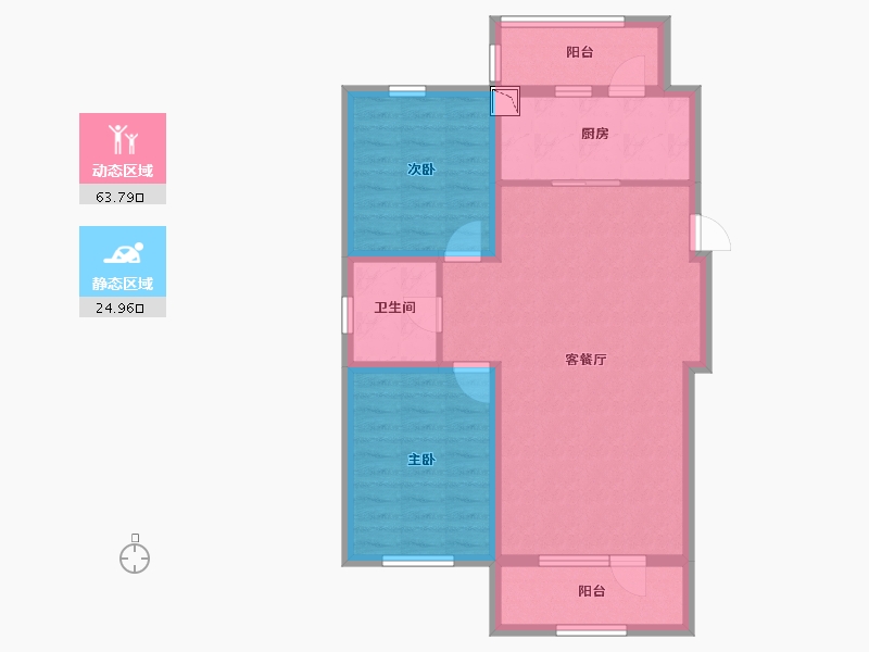 辽宁省-铁岭市-东升花园-79.03-户型库-动静分区