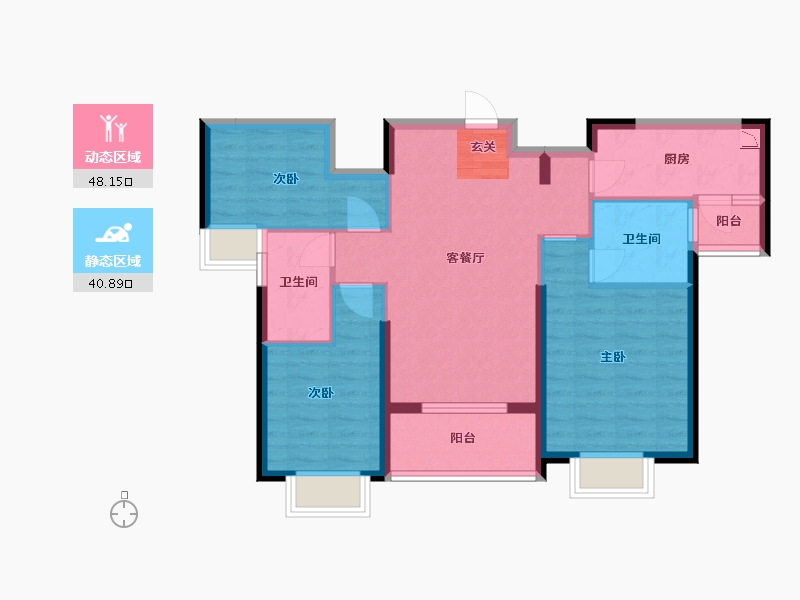 广东省-佛山市-顺德恒大江湾-78.90-户型库-动静分区