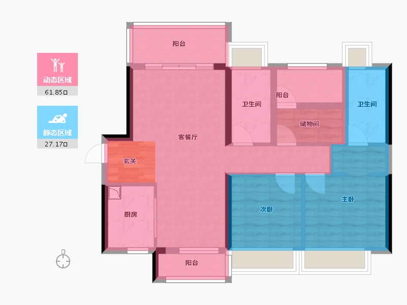 广东省-佛山市-禹洲・朗廷湾-78.40-户型库-动静分区