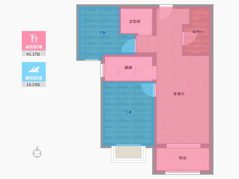 河北省-廊坊市-合生长安帝景-53.26-户型库-动静分区