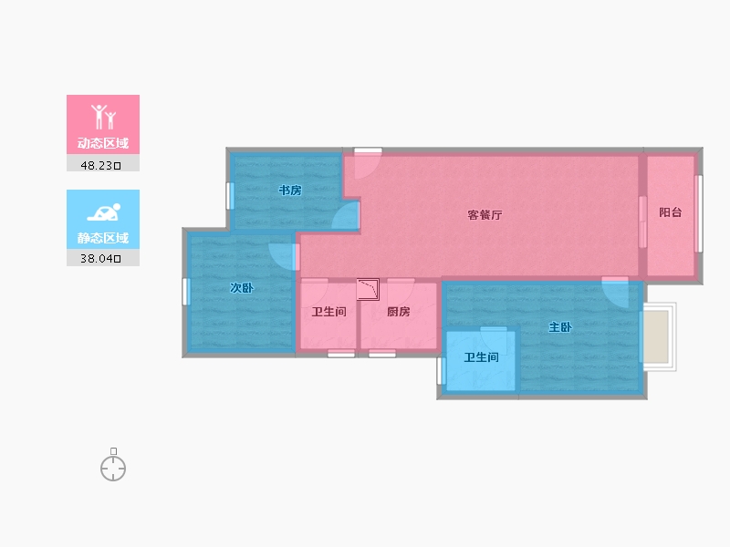 山西省-晋中市-阳光城文澜府-76.78-户型库-动静分区