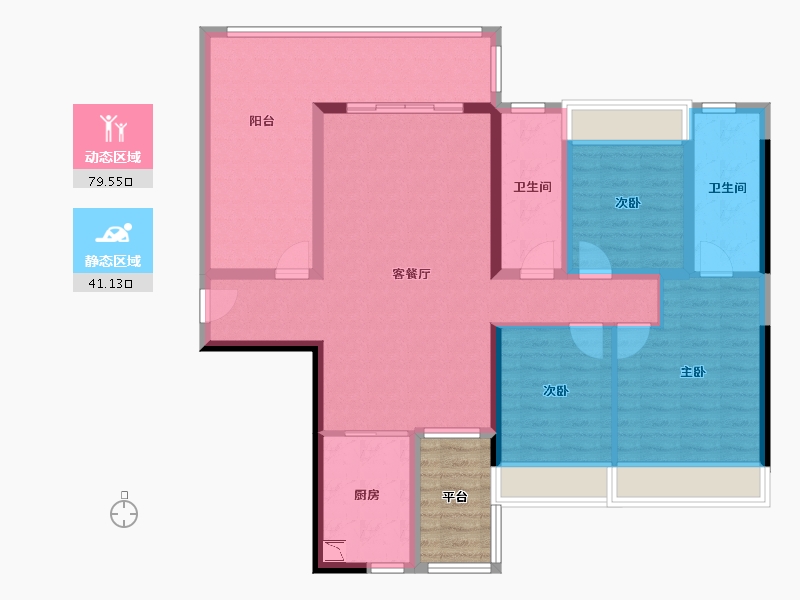 广西壮族自治区-贵港市-鑫炎・桃花源-112.69-户型库-动静分区