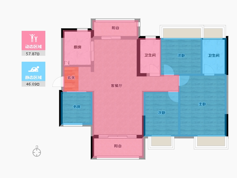 广东省-佛山市-中交・诚湾悦府-93.34-户型库-动静分区