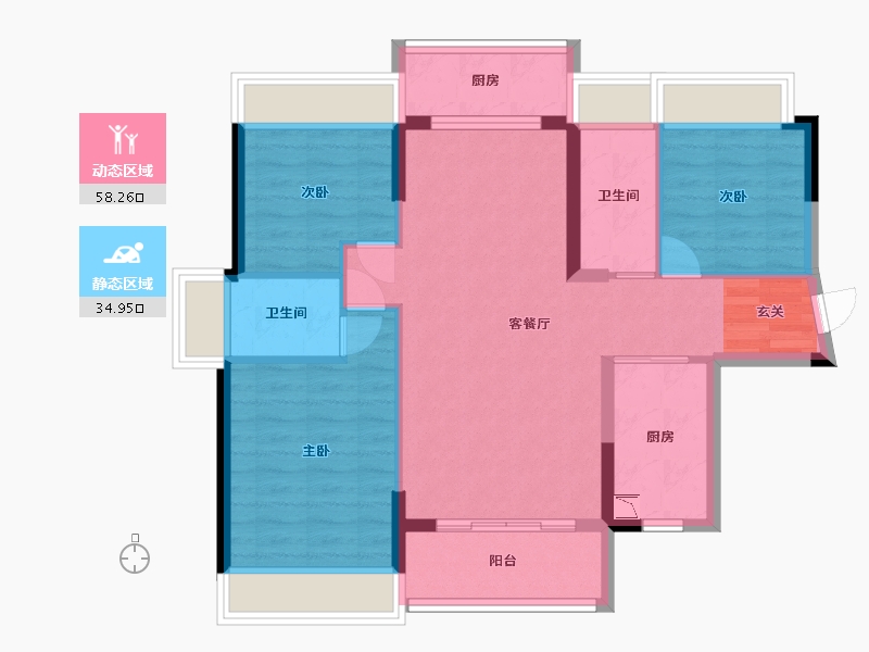 广东省-佛山市-谊泰豪苑-83.34-户型库-动静分区