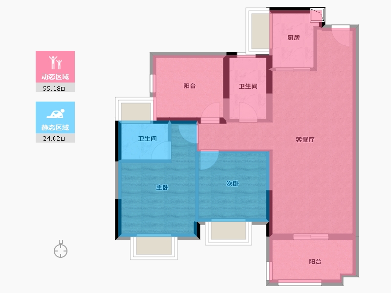 广东省-中山市-远洋山水-70.00-户型库-动静分区