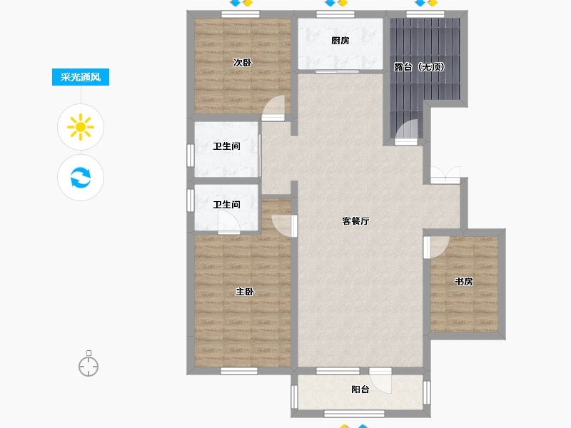 新疆维吾尔自治区-昌吉回族自治州-枫景雅苑-111.19-户型库-采光通风