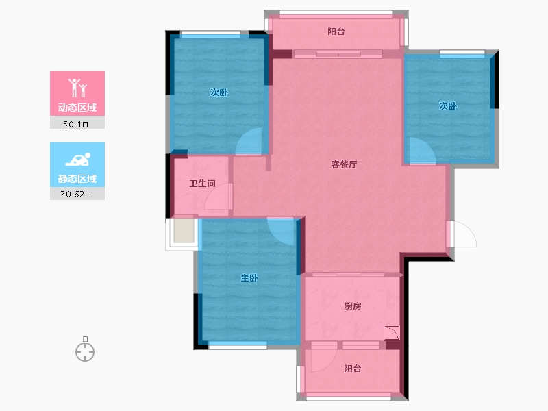 广西壮族自治区-贵港市-贵港西江领寓-72.02-户型库-动静分区