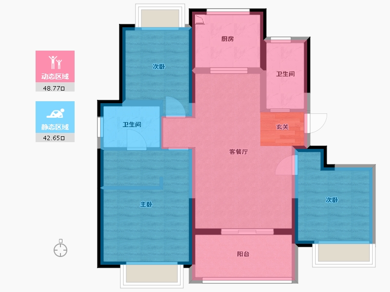 上海-上海市-信达泰禾上城院子-80.80-户型库-动静分区