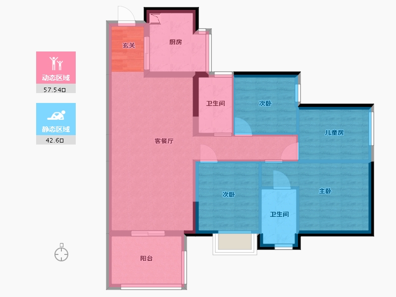 广东省-东莞市-卓越金茂浅水湾-89.38-户型库-动静分区