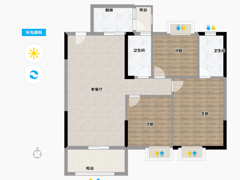 江西省-九江市-俊逸庐山御府-110.00-户型库-采光通风