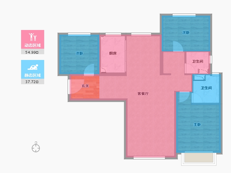 甘肃省-兰州市-万科璞悦臻园-82.10-户型库-动静分区