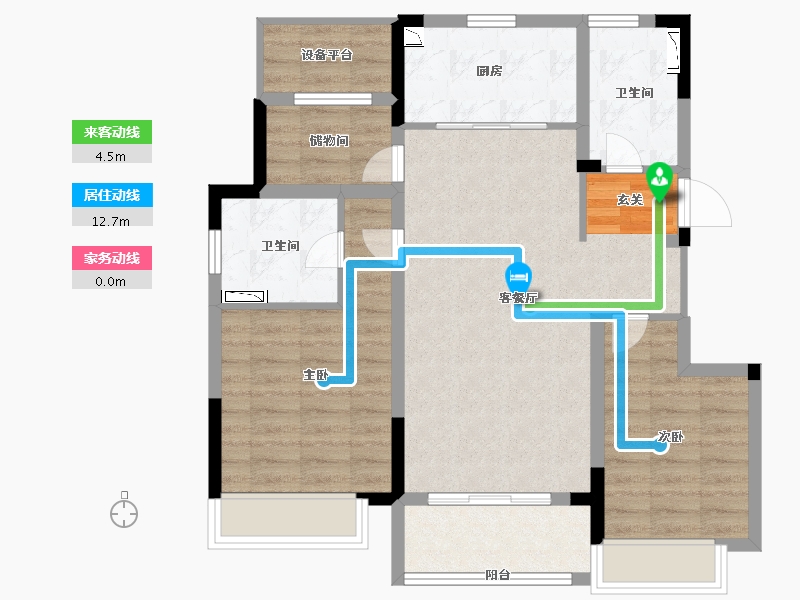 浙江省-温州市-平阳宝龙世家-82.00-户型库-动静线