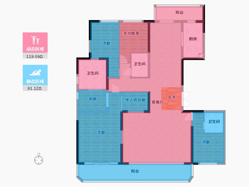 四川省-成都市-德商新希望・国宾锦麟天玺-190.93-户型库-动静分区