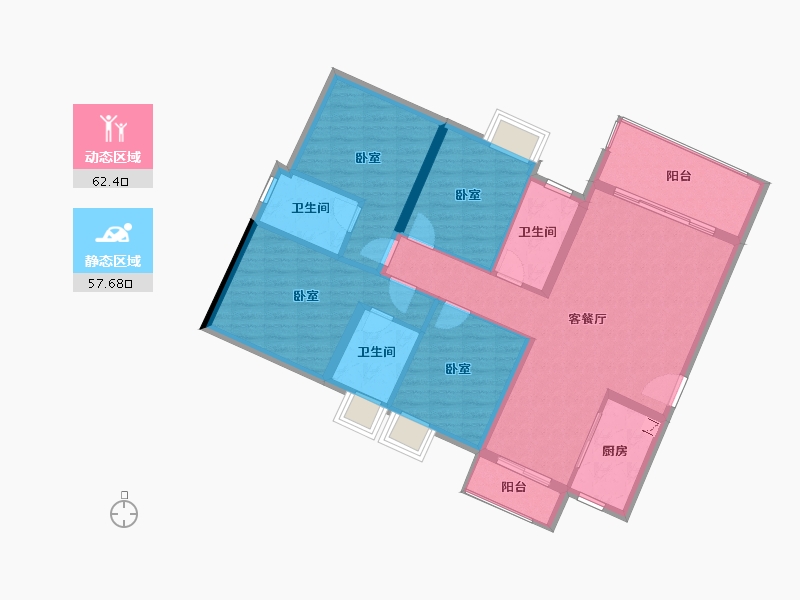 广东省-广州市-雅瑶绿洲-108.24-户型库-动静分区