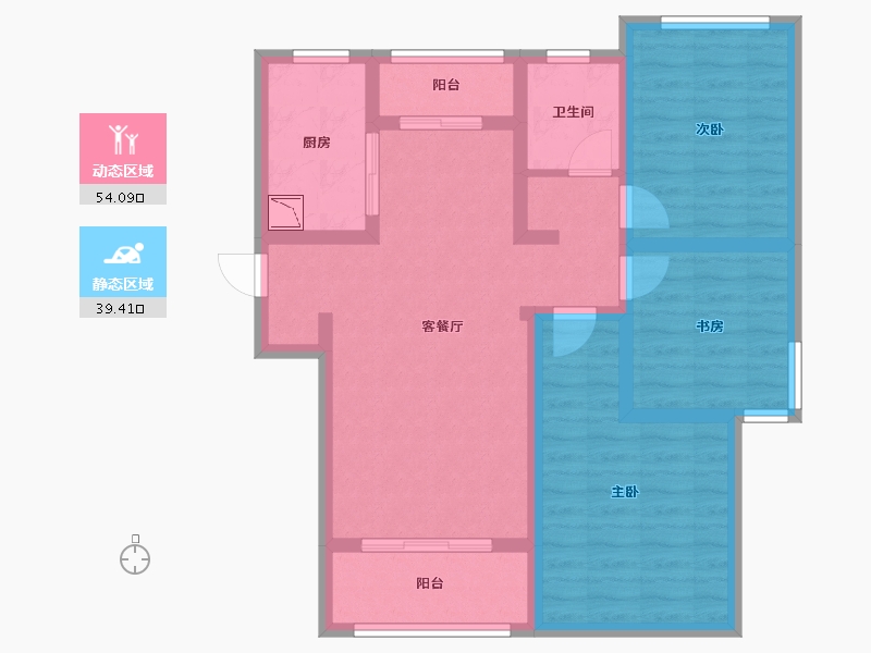 安徽省-合肥市-绿地滨湖国际花都-81.93-户型库-动静分区