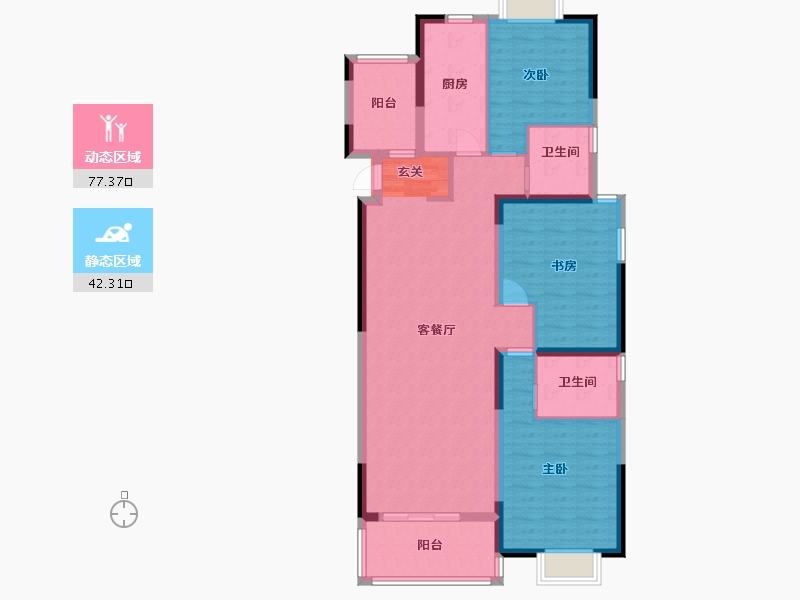 江苏省-扬州市-星地雅苑-107.20-户型库-动静分区