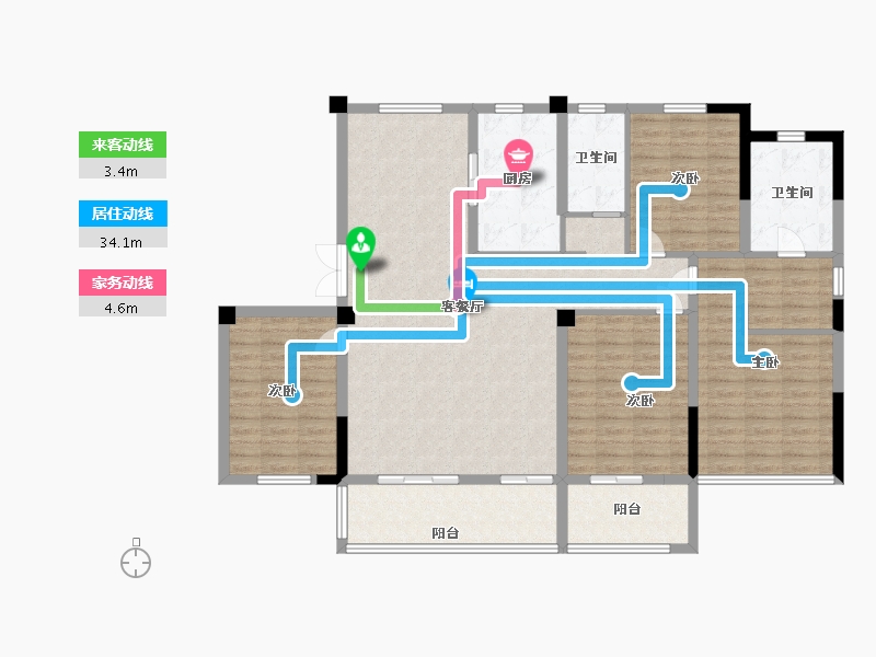 江苏省-扬州市-佳源玖珑湾-134.21-户型库-动静线