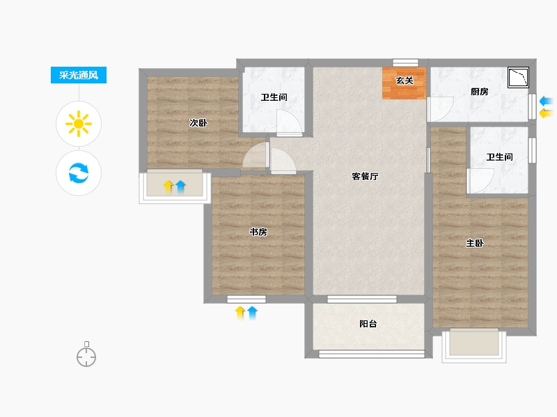 福建省-漳州市-国贸天成-78.53-户型库-采光通风