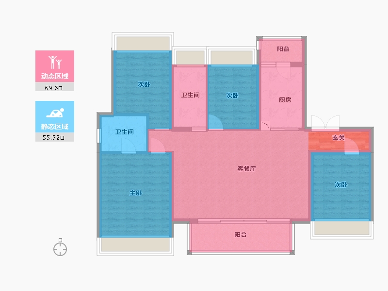 江苏省-扬州市-中信泰富锦辰-112.80-户型库-动静分区