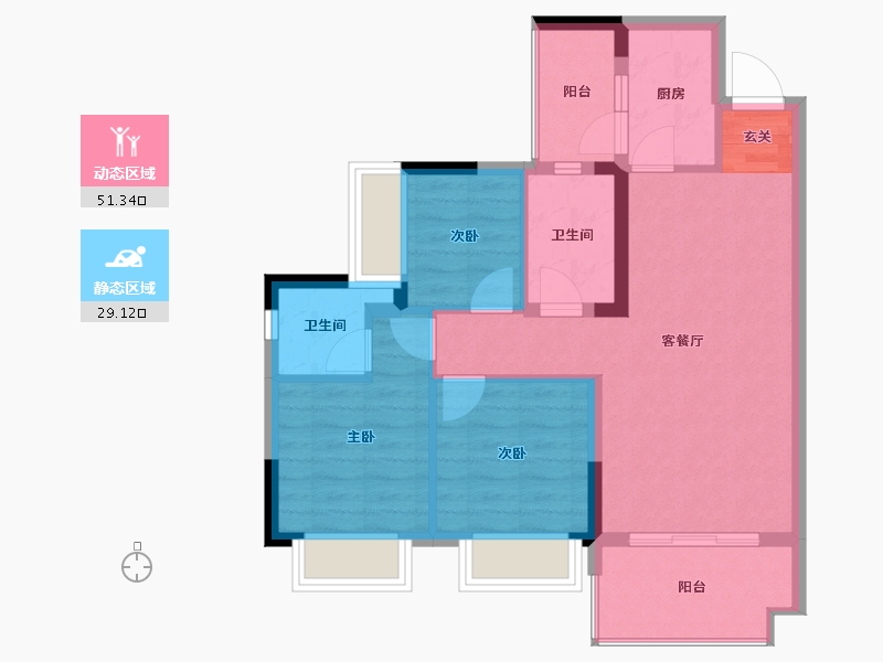 四川省-广安市-和喜・公园学府-71.70-户型库-动静分区