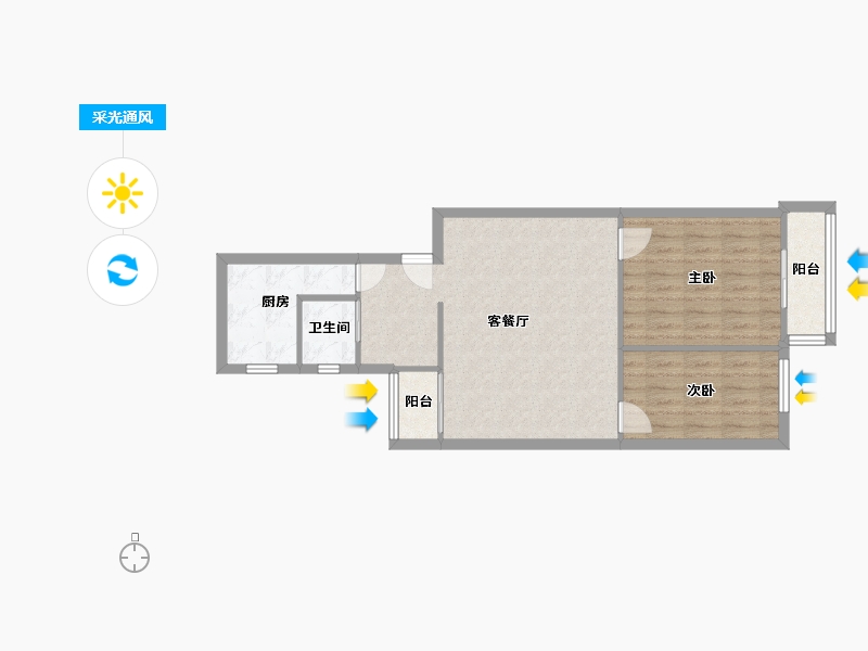 北京-北京市-中和家园-65.53-户型库-采光通风