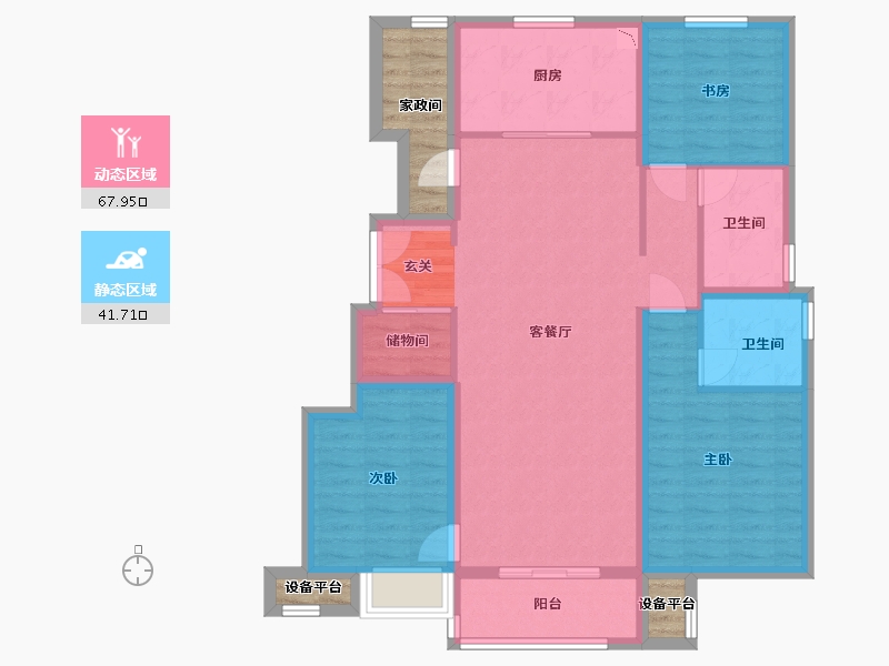 河北省-石家庄市-万科正定文化村-105.20-户型库-动静分区