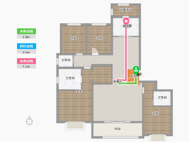 河北省-石家庄市-中冶德贤华府-133.52-户型库-动静线