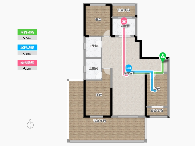 辽宁省-盘锦市-昆仑天玺-138.84-户型库-动静线