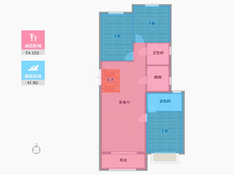 河北省-石家庄市-滨江荣盛华府-89.02-户型库-动静分区