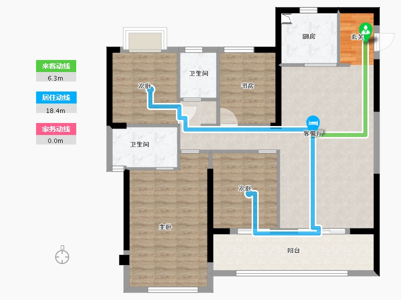 福建省-漳州市-万科金域滨江-108.99-户型库-动静线