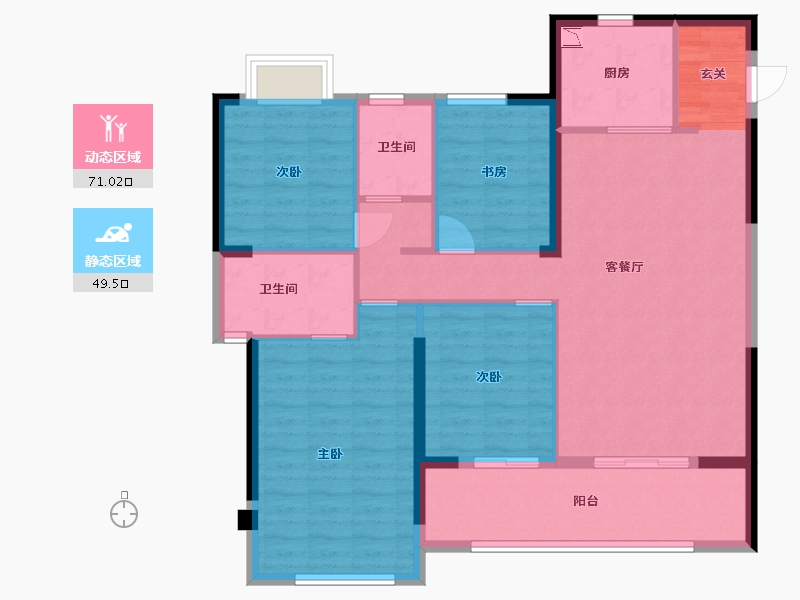 福建省-漳州市-万科金域滨江-108.99-户型库-动静分区