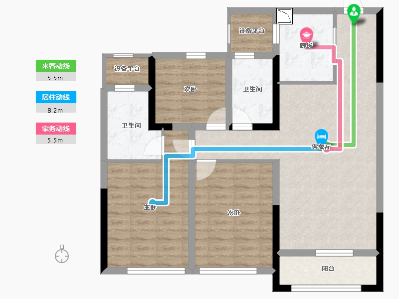 浙江省-丽水市-嘉豪名苑-81.35-户型库-动静线