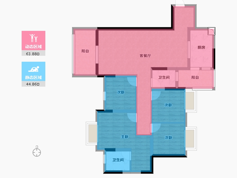 四川省-南充市-天地华府-95.77-户型库-动静分区