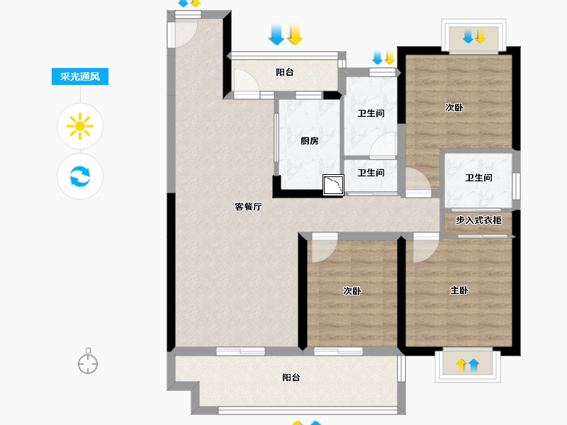 湖北省-荆州市-荆江之星-95.75-户型库-采光通风