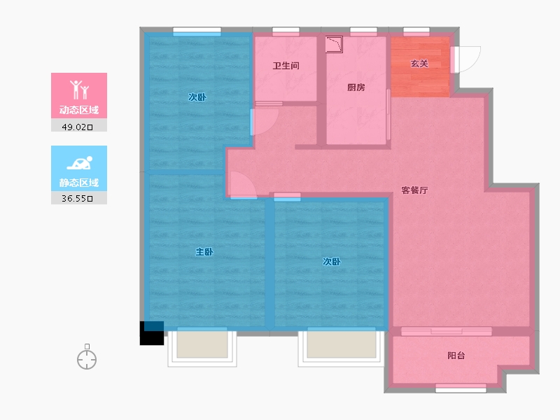 河北省-石家庄市-石家庄孔雀城-75.93-户型库-动静分区